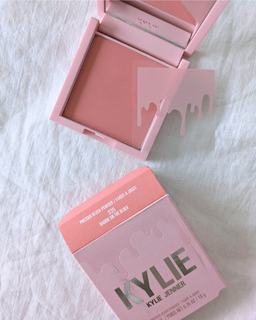 Kylie Cosmetics Pressed Blush Powder in shade "Baddie on the Block" natural blush for glowing cheeks